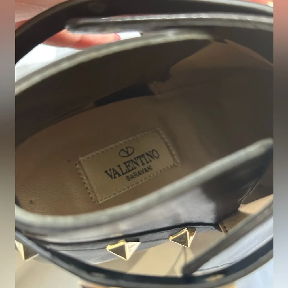 Valentino Black Ankle Boots with Gold RockStuds - Picture 4 of 7